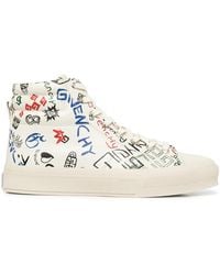 Givenchy - City Logo-Print Leather Sneakers - Lyst