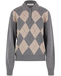 Rohe - Argyle-Check Long-Sleeve Sweater - Lyst