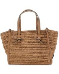 MARCELLA CLUB - Miss Marcella Woven Straw Leather Trim Tote Bag - Lyst