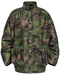 WEILI ZHENG - Camouflage-Print Gathered Jacket - Lyst