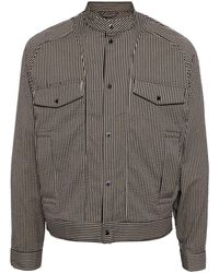 Emporio Armani - Striped Cotton Blouson Jacket - Lyst