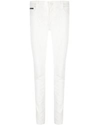 Philipp Plein - Crackle-Textured Denim Leggings - Lyst