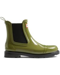 HUNTER - Bottines Chelsea Commando Gloss À Logo - Lyst