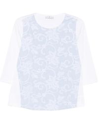Whyci - Floral-Embroidery T-Shirt - Lyst