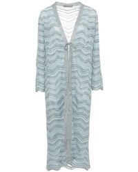 D.exterior - Zigzag-Knit Longline Cardigan - Lyst