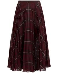 Max Mara - Check-Pattern Pleated Skirt - Lyst