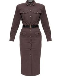 Self-Portrait - Geknöpftes Kleid mit Gürtel - Lyst