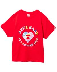 AAPE BY A BATHING AP - Camo Heart Graphic T-Shirt - Lyst