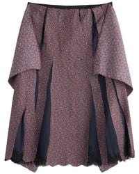 Maison Margiela - Paisley-Print Lace-Trim Midi Skirt - Lyst