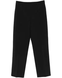 Alberta Ferretti - Pressed-Crease Straight-Leg Trousers - Lyst