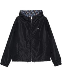 Fendi - Kapuzenjacke mit Logo-Schild - Lyst