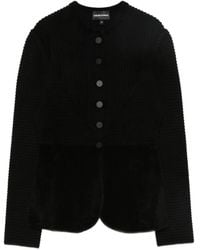 Emporio Armani - Buttoned Crewneck Jacket - Lyst