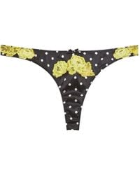 Fleur du Mal - Juliet Polka-Dot Lace-Appliqué Thong - Lyst