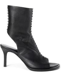 Ann Demeulemeester - Elvy Open Toe Stitched Leather Pumps - Lyst