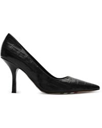 Burberry - Crocodile-Effect Leather Dame High Pumps - Lyst