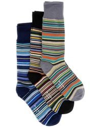 Paul Smith - Tri-Colour 'Signature Stripe' Socks Three Pack - Lyst