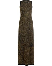 Etro - Robe Longue En Jacquard De Laine Mélangée À Motif Paisley Métallisé, Femme, Taille - Lyst