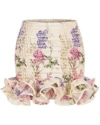 Charo Ruiz - Jupe Courte Turma À Imprimé Floral Et Volants - Lyst