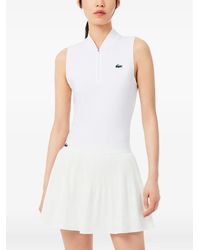 Lacoste - Zip Sleeveless Sports Top - Lyst
