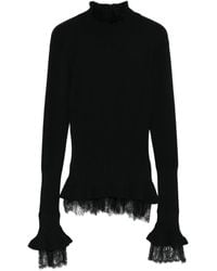 Ermanno Scervino - Trui Met Ruches En Kanten Afwerking - Lyst