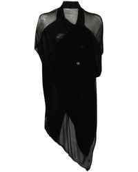 Yohji Yamamoto - Asymmetrisches Oberteil Mit Sheer-Effekt - Lyst