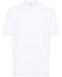 Lardini - Leinen-T-Shirt Mit Stehkragen - Lyst