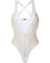 Amir Slama Badpak Met Gekruiste Rugbandjes - Wit