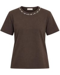 Kaos - T-Shirt À Ornements En Cristal - Lyst