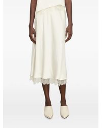 Vince - Lace-Trim Slip Midi Skirt - Lyst