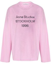 Acne Studios - Distressed-T-Shirt Mit Logo-Print - Lyst