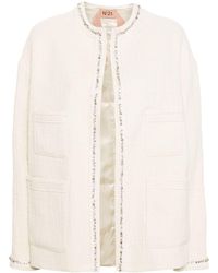 N°21 - Crystal-embellished Tweed Jacket - Lyst