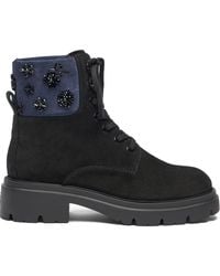 Stuart Weitzman - Hudson Embroidered Lace-Up Boots - Lyst