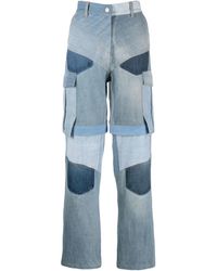 SRVC Studio - Jeans Cargo Dritti A Vita Alta - Lyst