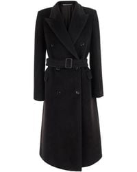 Tagliatore - Double-Breasted Belted Coat - Lyst