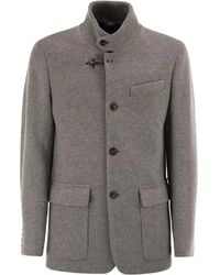 Fay - Blazer Van Wolblend Met Enkele Rij Knopen - Lyst