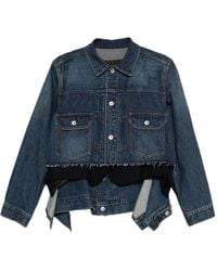 Sacai - Ausgefranste Jeansjacke - Lyst