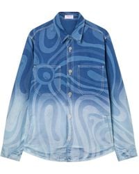 PUCCI - Marmo Print Oversized Denim Jacket - Lyst