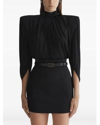 Mugler - High-Neck Long-Sleeve Top - Lyst