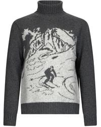 Ballantyne - Turtleneck Jacquard-Graphic Sweater - Lyst