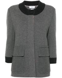 Thom Browne - Contrasting-Trim Wool Blend Cardi-Coat - Lyst