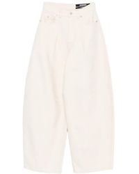 Jacquemus - Ovalo De-Nîmes Contrast-Stitch Wide-Leg Jeans - Lyst