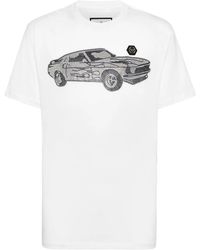 Philipp Plein - Jersey T-Shirt Round Neck Ss Strass Cars Racing - Lyst