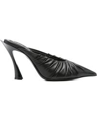 Mugler - Mules Plissées Fang 95 Mm À Bout Pointu - Lyst