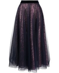 Talbot Runhof - Jupe Mi-Longue Bayadere À Sequins - Lyst