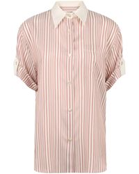 Agnona - ストライプ シルクシャツ - Lyst