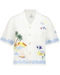 CASABLANCA - Oasis Crochet-Knit Shirt - Lyst