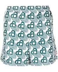 CASABLANCA - Heart Monogram-Print Swim Shorts - Lyst