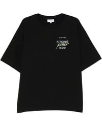 Maison Kitsuné - Logo-Print Fox-Motif T-Shirt - Lyst