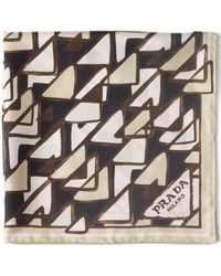 Prada - Geometric-print Silk Scarf - Lyst