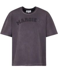 Maison Margiela - T-shirt con applicazione logo - Lyst